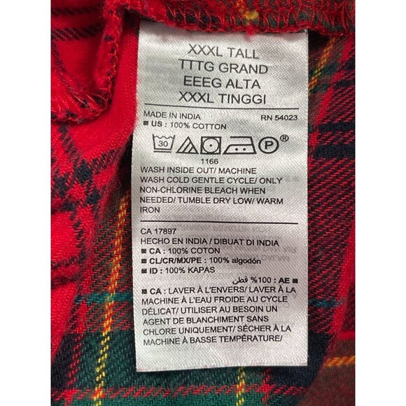 Old Navy Men's Red Tartan Plaid Pajama Pants SIZE-3XLT - Picture 3 of 5